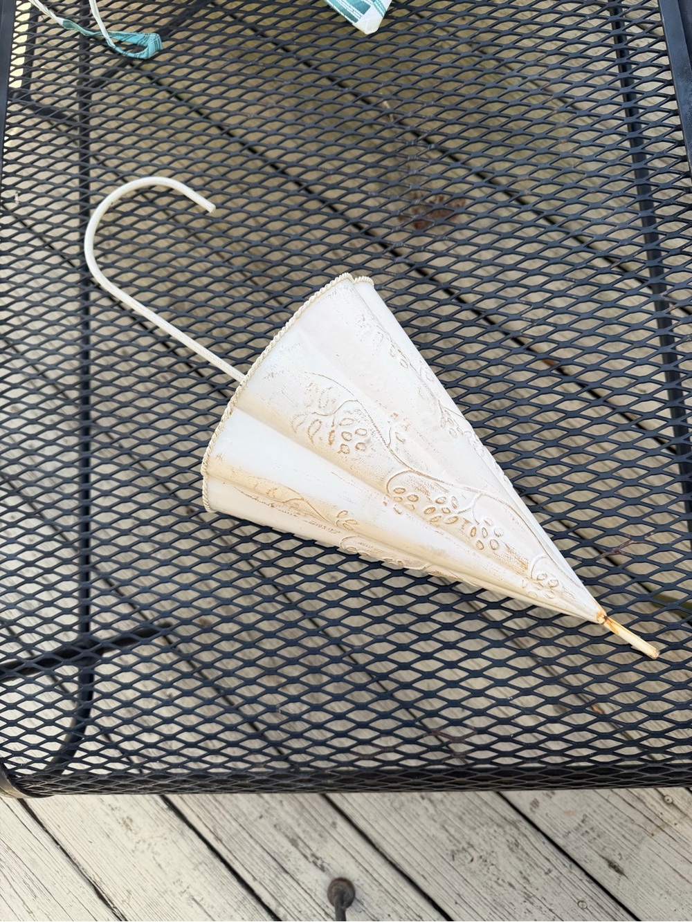 Vintage metal parasol wall hanging planter wall pocket 22"